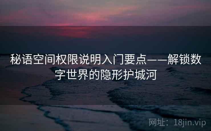 秘语空间权限说明入门要点——解锁数字世界的隐形护城河