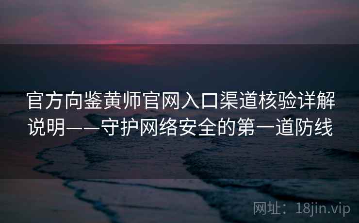 官方向鉴黄师官网入口渠道核验详解说明——守护网络安全的第一道防线