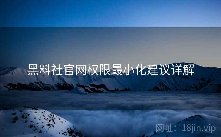 黑料社官网权限最小化建议详解