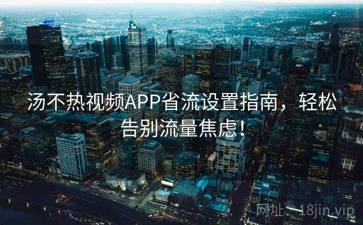 汤不热视频APP省流设置指南，轻松告别流量焦虑！