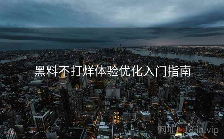 黑料不打烊体验优化入门指南