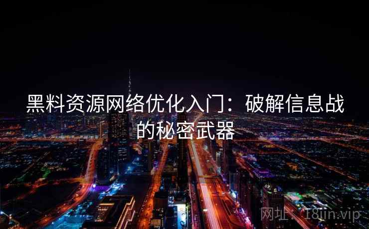 黑料资源网络优化入门：破解信息战的秘密武器