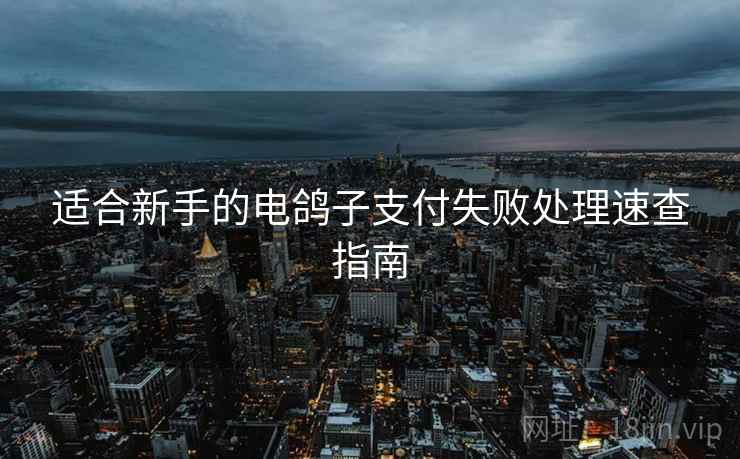 适合新手的电鸽子支付失败处理速查指南